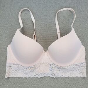 Aerie Real Sunnie Full Coverage Lightly Lined Blossom Lace Trim Bra 34B